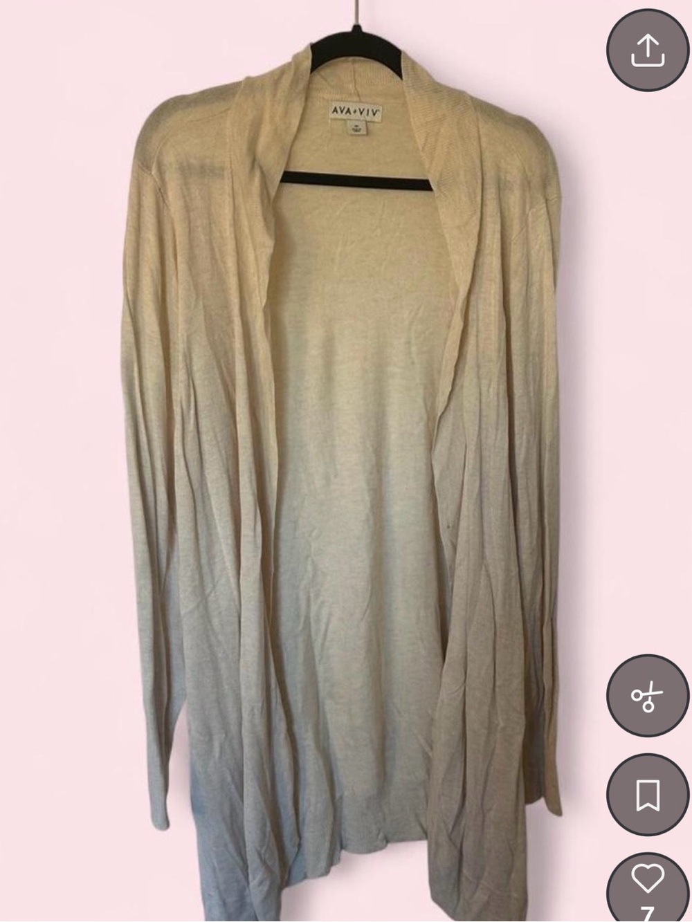 Ava & Viv Cream Open-Front Cardigan Sweater